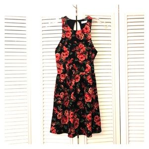 Size small, black floral dress.